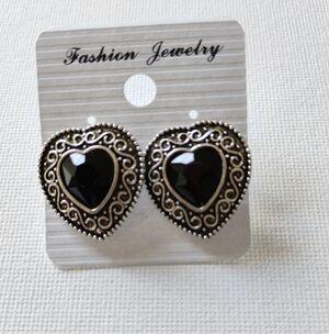 New Black Heart Earrings